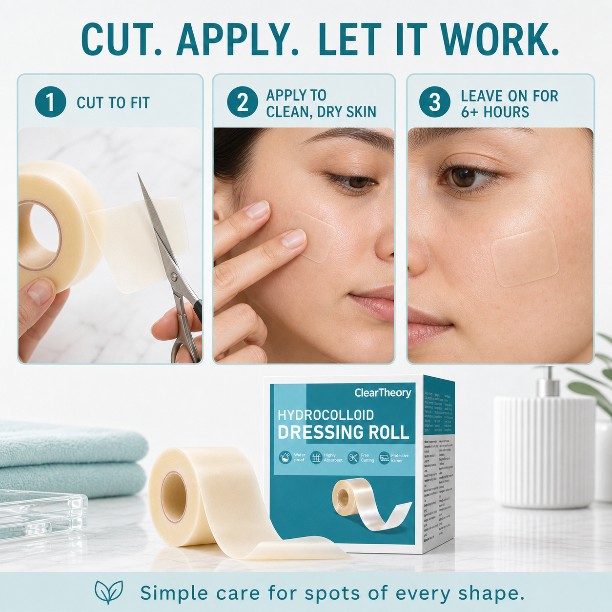 Three steps for cutting and applying ClearTheory